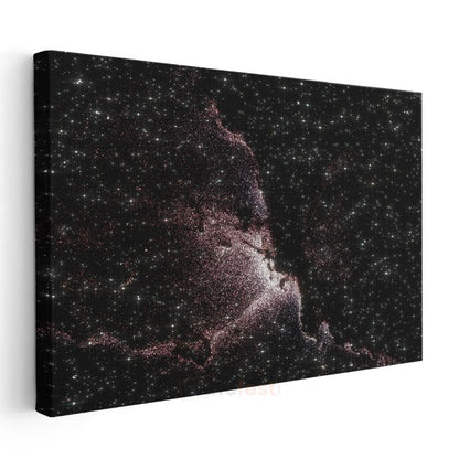Kozmik Nebula - Yıldızlar Arasında Parıldayan Mor Işıltı Kanvas Tablo