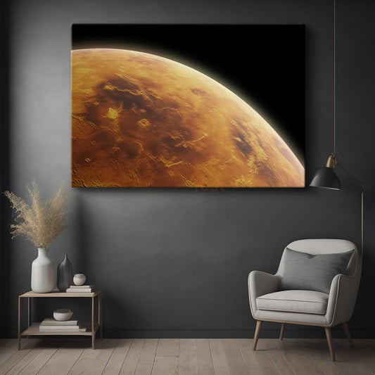 Mars Gezegeni - Kızıl Gezegenin Detaylı Yüzeyi Kanvas Tablo