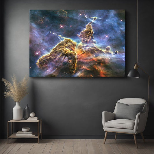 Kozmik Nebula - Yıldızlarla Bezeli Uzay Derinliği Kanvas Tablo