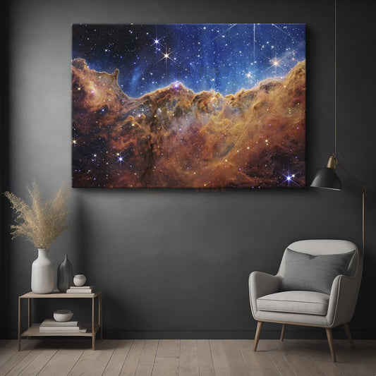 Kozmik Nebula - Yıldızlarla Bezeli Uzay Manzarası Kanvas Tablo