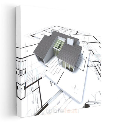 Mimar - Modern Villa Tasarımı Kanvas Tablo