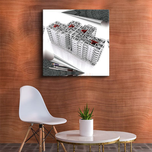 İnşaat Mühendisi - Apartman Kompleksi Tasarımı Kanvas Tablo
