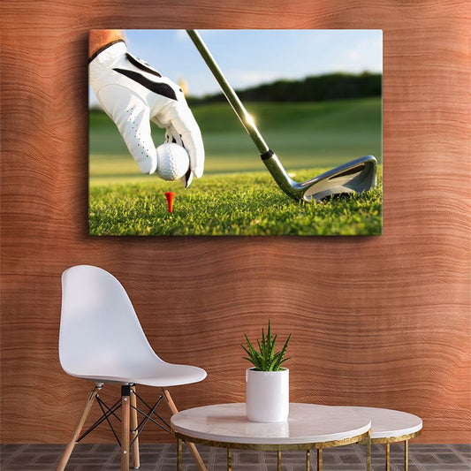 Golf Eğitmeni - Yeşil Sahada Vuruş Tekniği Kanvas Tablo