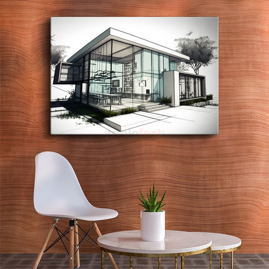 Mimar - Cam Cepheli Modern Yapı Kanvas Tablo
