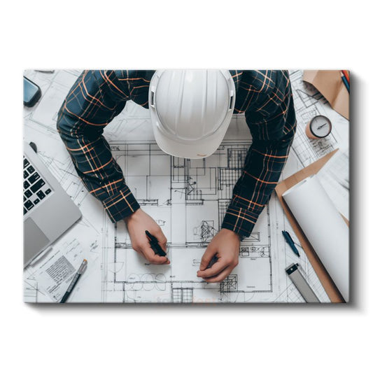 Mimar - Yapı Planı Detaylandırma Kanvas Tablo