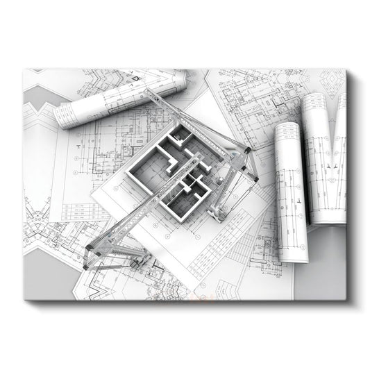 Teknik Çizer - Mimari Plan Detaylandırma Kanvas Tablo