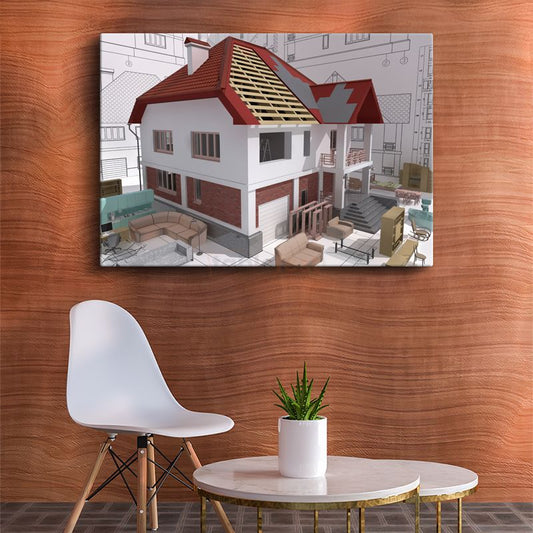 Mimar - Konforlu Modern Konut Tasarımı ve Detayları Kanvas Tablo