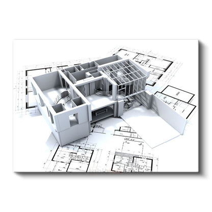 Mimar - Gelişmiş 3D Bina Tasarımı ve Dijital Mimari Kanvas Tablo