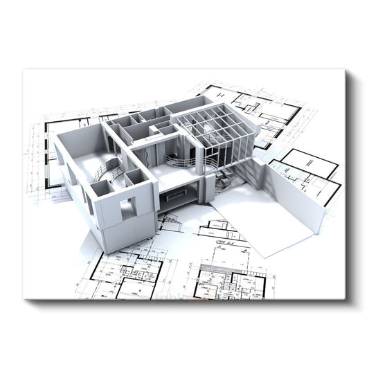 Mimar - Gelişmiş 3D Bina Tasarımı ve Dijital Mimari Kanvas Tablo