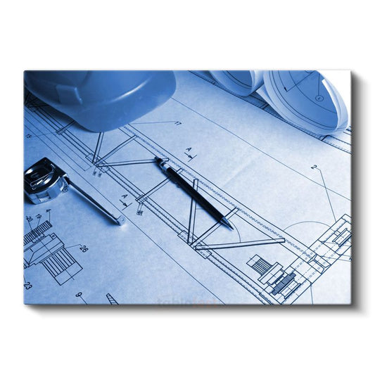 İnşaat Mühendisi - Teknik Çizim ve Detaylı Planlama Kanvas Tablo