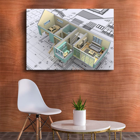 Mimar - İleri 3D Ev Modelleme ve Mimari Görselleştirme Kanvas Tablo