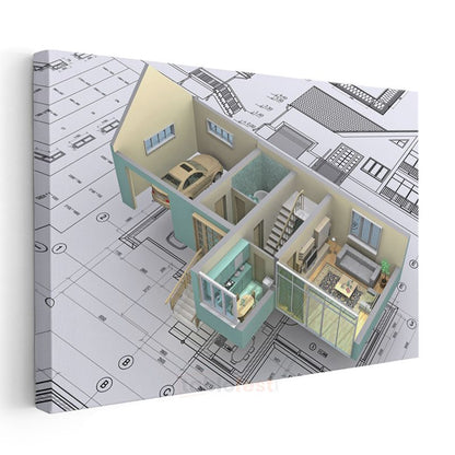 Mimar - İleri 3D Ev Modelleme ve Mimari Görselleştirme Kanvas Tablo