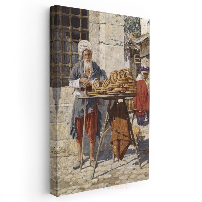 Osman Hamdi Bey - Ekmek Satıcısı Kanvas Tablo