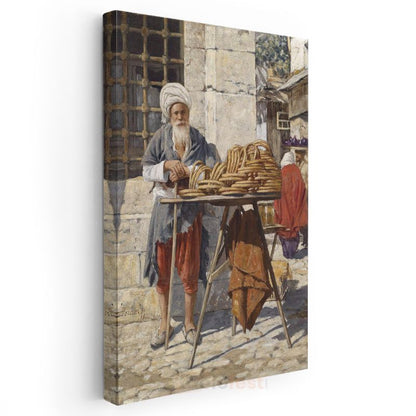 Osman Hamdi Bey - Ekmek Satıcısı Kanvas Tablo