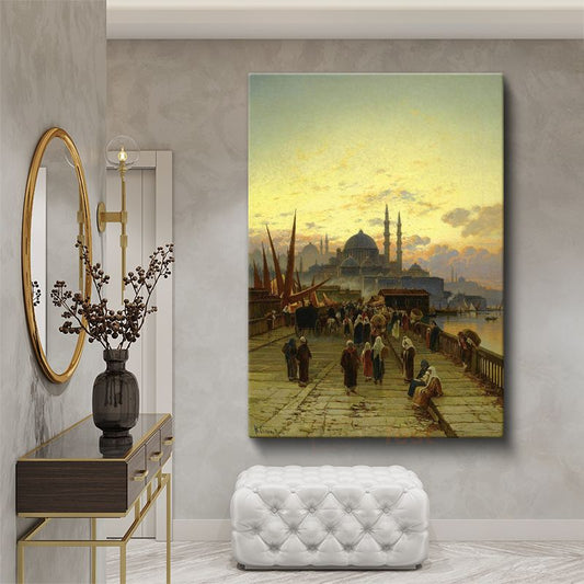 İstanbul Silueti - Tarihi Yarımada Manzarası Kanvas Tablo