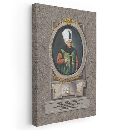 Osmanlı Padişahları - Sultan I. Ahmed Han Portresi Kanvas Tablo