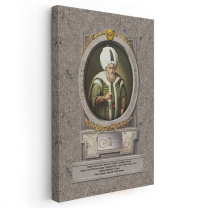 Osmanlı Padişahları - Fatih Sultan Mehmed Portresi Kanvas Tablo
