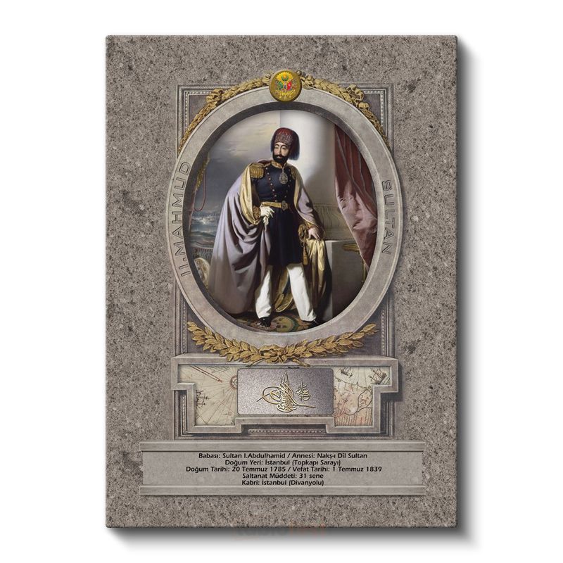 Osmanlı Padişahları - Sultan I. Abdülhamid Portresi Kanvas Tablo