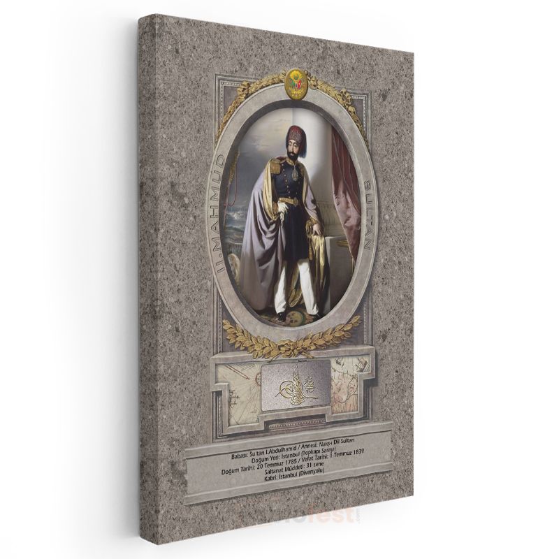 Osmanlı Padişahları - Sultan I. Abdülhamid Portresi Kanvas Tablo
