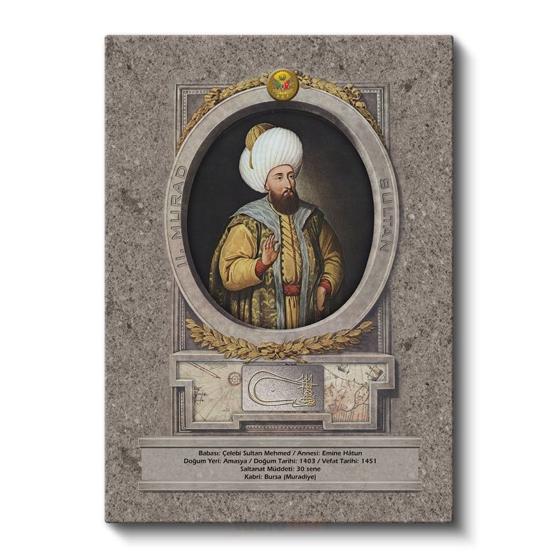 Osmanlı Padişahları - Çelebi Sultan Mehmed Portresi Kanvas Tablo
