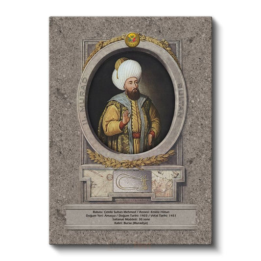 Osmanlı Padişahları - Çelebi Sultan Mehmed Portresi Kanvas Tablo