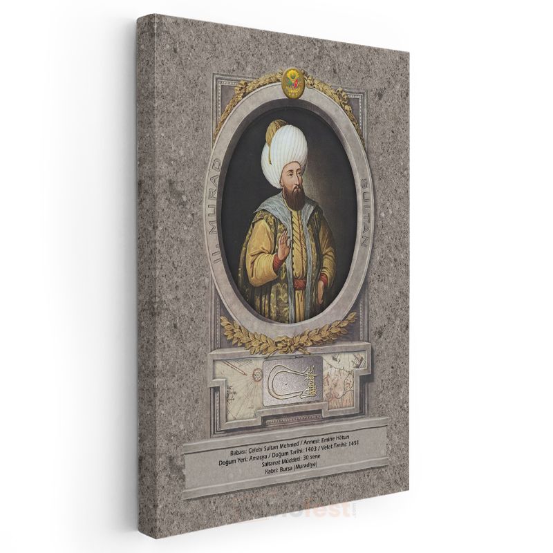 Osmanlı Padişahları - Çelebi Sultan Mehmed Portresi Kanvas Tablo