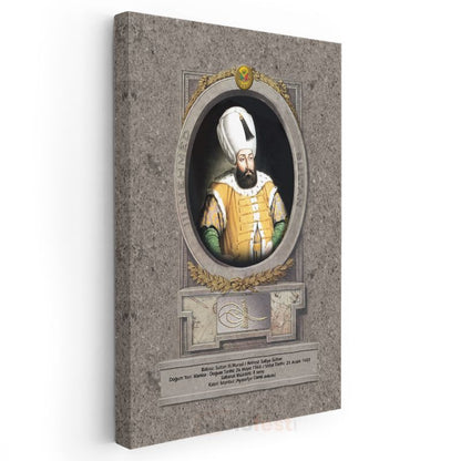 Osmanlı Padişahları - Sultan III. Murad Portresi Kanvas Tablo
