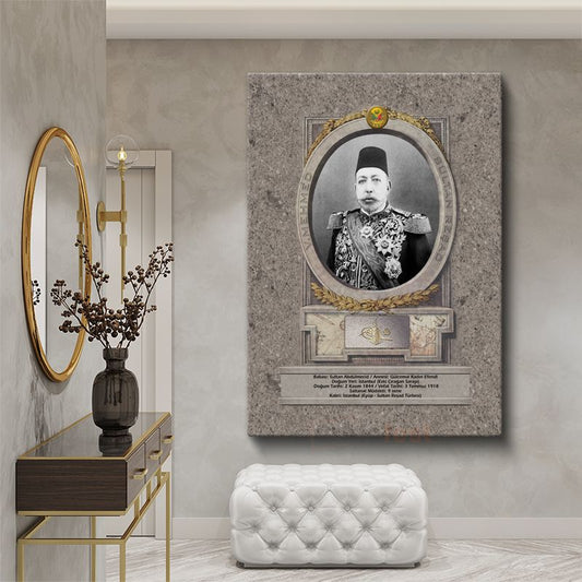 Osmanlı Padişahları - Sultan Abdülmecid Portresi Kanvas Tablo
