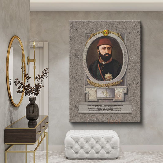 Osmanlı Padişahları - Sultan II. Mahmud Portresi Kanvas Tablo