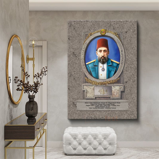 Osmanlı Padişahları - Sultan II. Abdülhamid Kanvas Tablo
