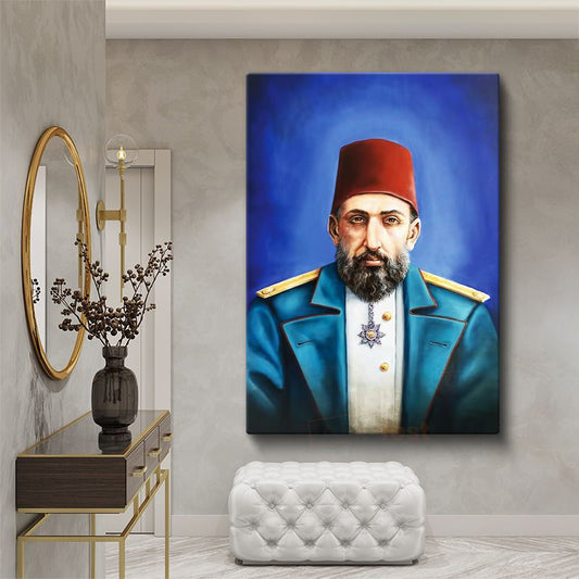 Osmanlı Padişahları - Sultan II. Abdülhamid Portresi Kanvas Tablo