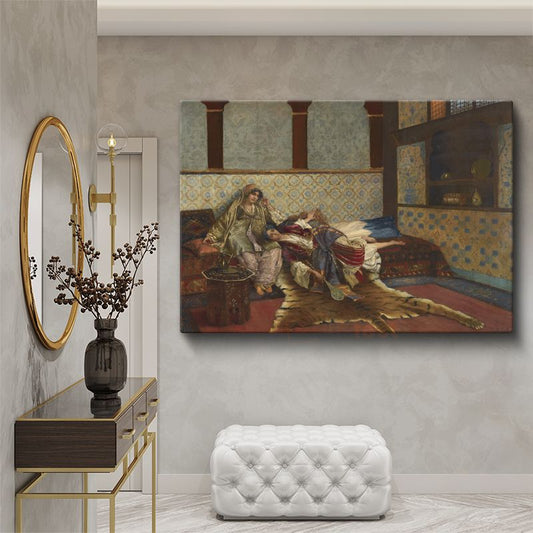 Harem Yaşamı - Osmanlı Sarayında Dinlenme Anı Kanvas Tablo