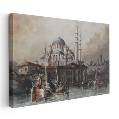 Osmanlı Denizcilik - Kayıklarla Boğaz Geçişi Kanvas Tablo