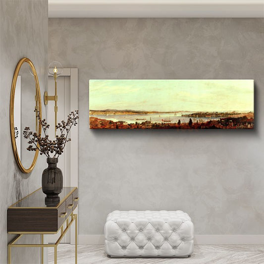Osmanlı Limanı - Tarihi İstanbul Panoraması Kanvas Tablo