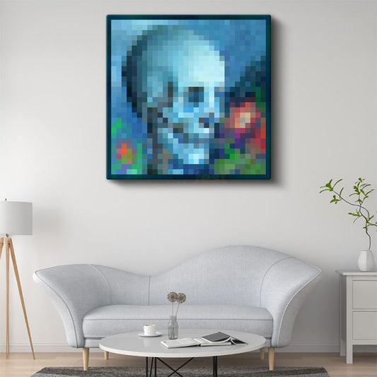 Minecraft - Skull And Roses Piksel Kanvas Tablo