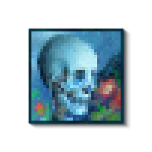 Minecraft - Skull And Roses Piksel Kanvas Tablo
