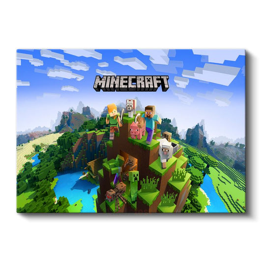 Minecraft - Macera Ekibi Tepe Üzerinde Kanvas Tablo