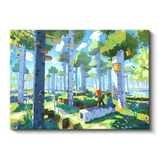 Minecraft - Orman Biyomunda Keşif Kanvas Tablo