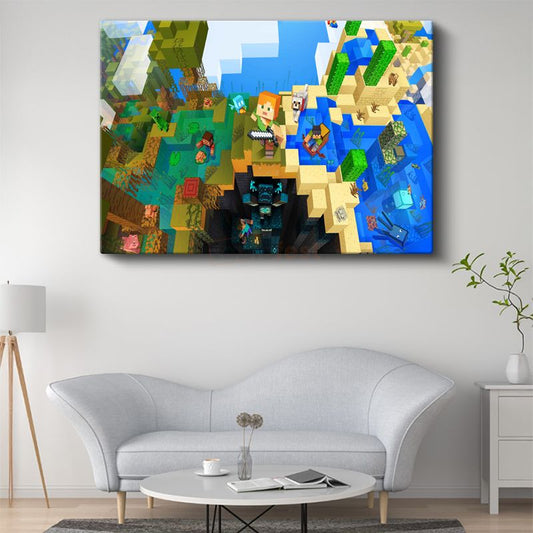 Minecraft - Çoklu Biyom Maceraları Kanvas Tablo