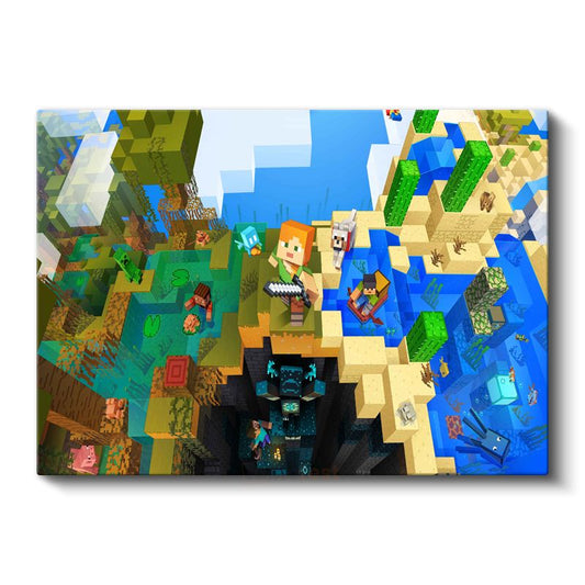 Minecraft - Çoklu Biyom Maceraları Kanvas Tablo