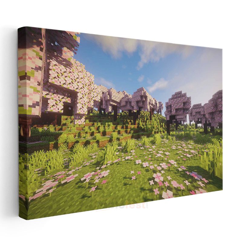 Minecraft - Kiraz Çiçekleri Vadisi Kanvas Tablo