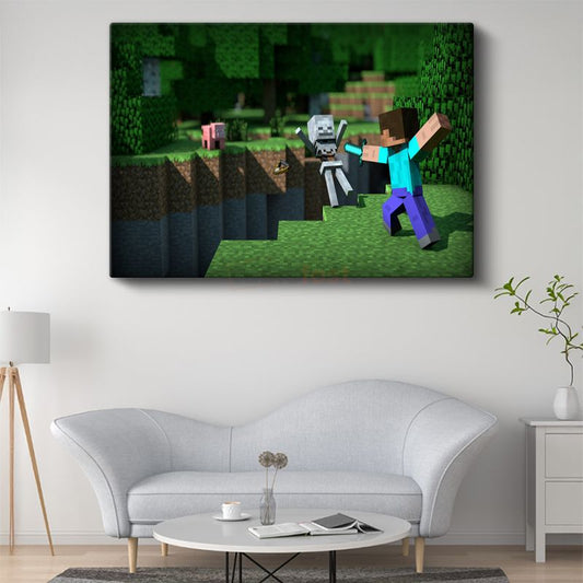 Minecraft - İskelet Avı Kanvas Tablo