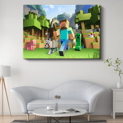 Minecraft - Vahşi Doğada Yaşam Kanvas Tablo
