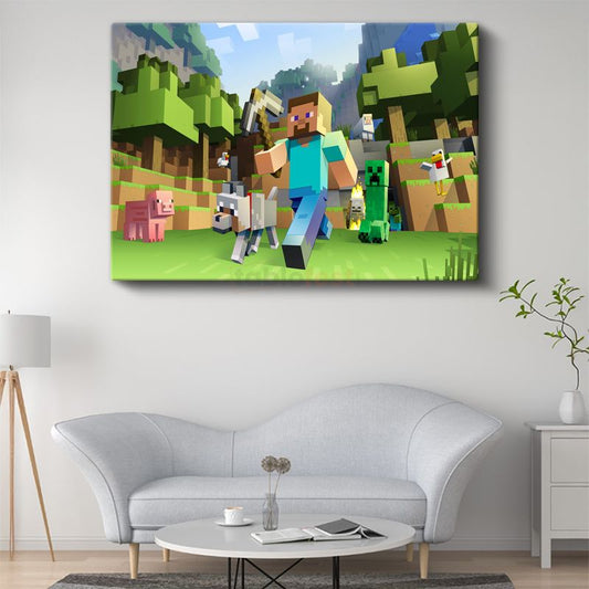 Minecraft - Vahşi Doğada Yaşam Kanvas Tablo