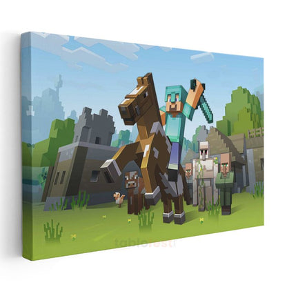 Minecraft - Atlı Macera Kanvas Tablo
