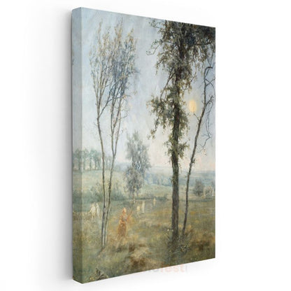 Jean-Baptiste-Camille Corot - Sabah Manzarası Kanvas Tablo