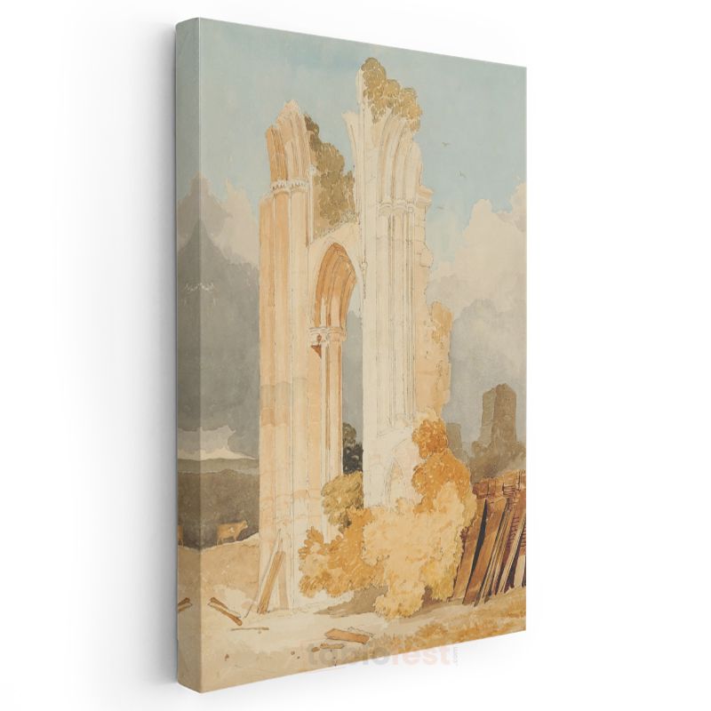 J.M.W. Turner - Manastır Kalıntıları Kanvas Tablo