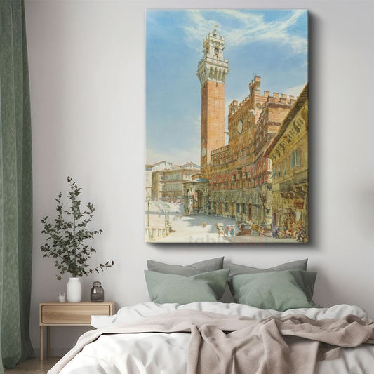 Rudolf von Alt - Siena Meydanı Kanvas Tablo