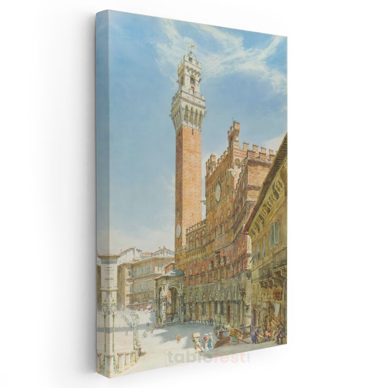 Rudolf von Alt - Siena Meydanı Kanvas Tablo