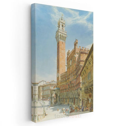 Rudolf von Alt - Siena Meydanı Kanvas Tablo